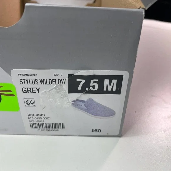 STYLUS Wildflower Slip-on Slide Gray Size 7.5 NIB - Picture 7 of 9